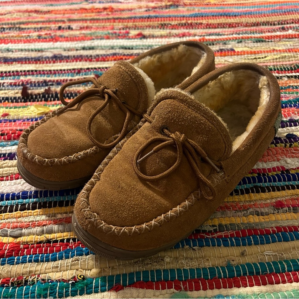 Cloud Nine Sheepskin Moccasin Slippers Slip On Loafers Leather Fur Men 10 - Picture 4 of 11